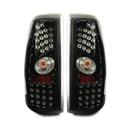 Winjet Led Tail Lights - Gloss Black / Clear CTWJ-0006-GBC